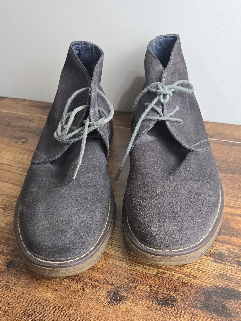 Joseph Abboud Men's Travis Suede Lace-Up Chukka Boots - Dark Gray Sz 13 Preppy